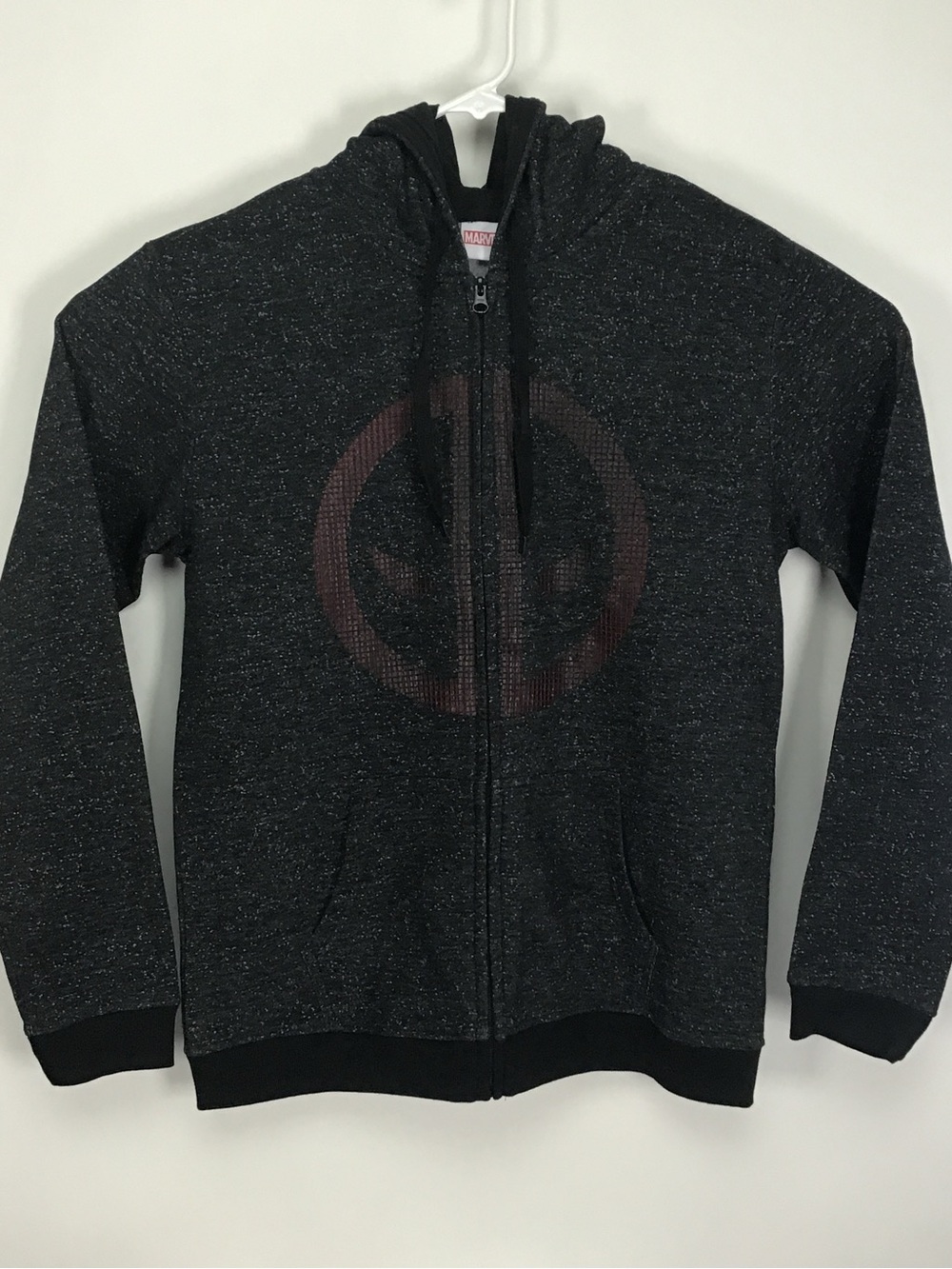 Marvel Deadpool men’s long sleeve full zip hoodie jacket large